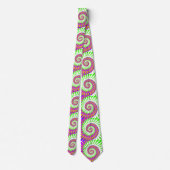 Purple Green Spiral Neck Tie (Back)