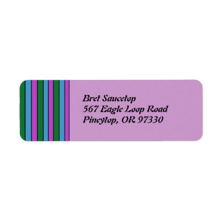 Purple Green Stipes Label