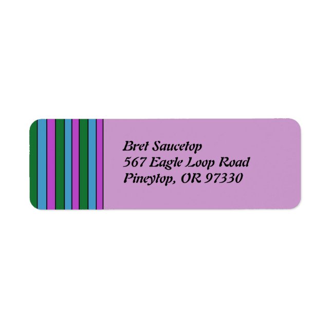 Purple Green Stipes Label (Front)