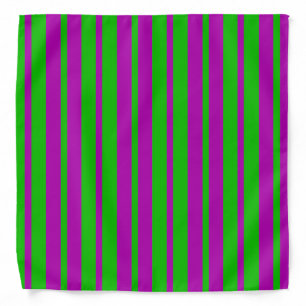 Purple Green Stylish Stripes Pattern Design Bandana