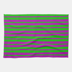 Purple Green Stylish Stripes Pattern Design  Kitchen Towel