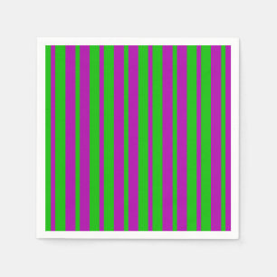 Purple Green Stylish Stripes Pattern Design Napkins