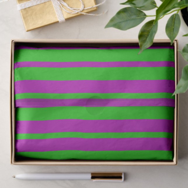 Purple Green Stylish Stripes Pattern Design  Tissue Paper (Creator Uploaded)