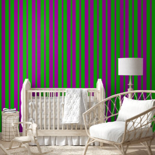 Purple Green Stylish Stripes Pattern Design Wallpaper