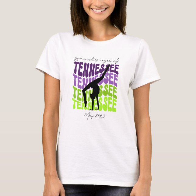 Purple Green Tennessee Gymnastics Regionals tshirt (Front)