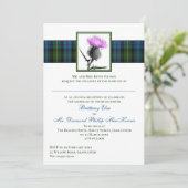 Purple Green Thistle Mackenzie Tartan Wedding Invitation (Standing Front)
