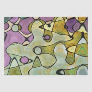 Purple green tissue colors circles abstract swirls paper