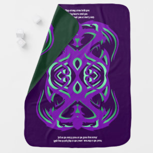 Purple + Green Tribal Celtic Baby Blessings Blanket
