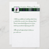 Purple, Green, White Tartan and Thistle Stationery (Front/Back)