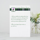 Purple, Green, White Tartan and Thistle Stationery (Standing Front)