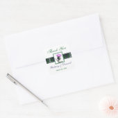 Purple, Green, White Tartan Thistle 1.5" Sticker (Envelope)
