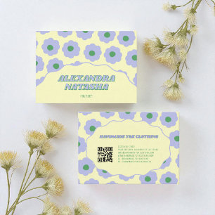 Purple Green Y2K Flower Handmade Clothing Business Card