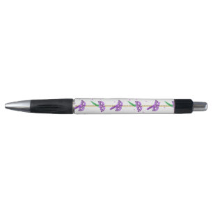 PURPLE GREEN YELLOW MARDI GRAS PATTERNS PEN