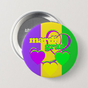 Purple Green Yellow New Orleans Mardi Gras Button