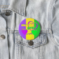 Mardi Gras Louisiana Badge Reel Gold Purple Green 