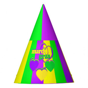Purple Green Yellow New Orleans Mardi Gras Party Hat