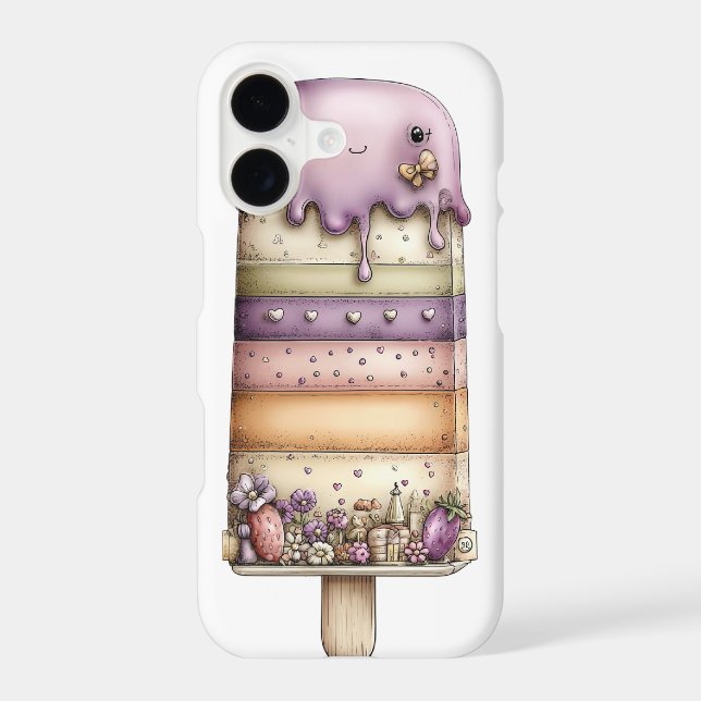 PURPLE GREEN YELLOW SUMMER ICE CREAM iPhone CASE (Back)