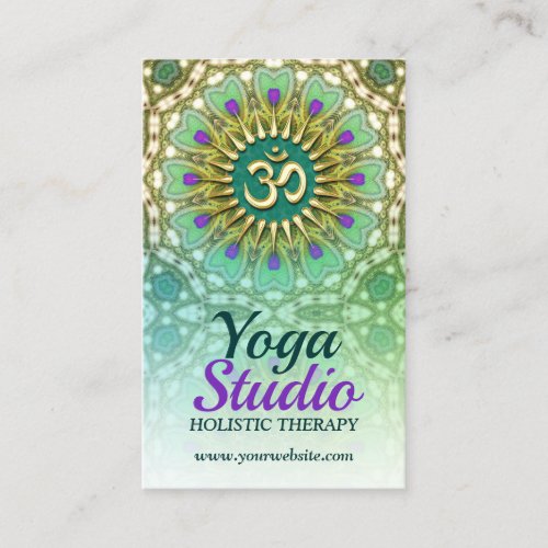 Purple Green Yoga Holistic Energy Business Cards