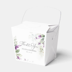Purple Greenery Lavender Baby Shower Favor Box
