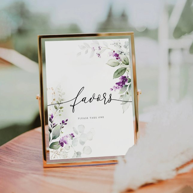Purple Greenery Lavender Favors Sign (Creator Uploaded)