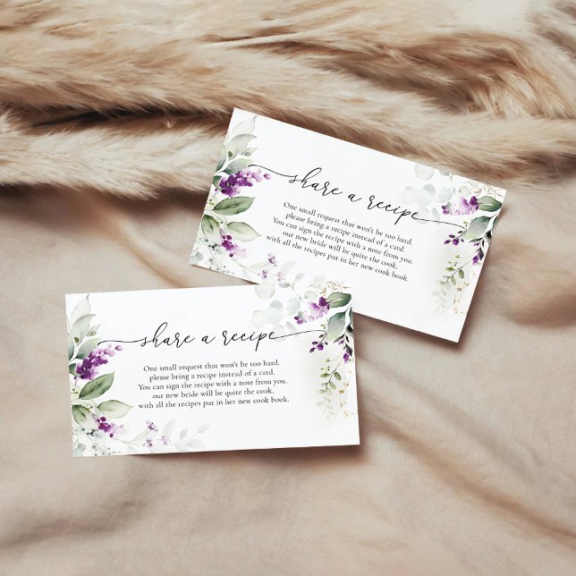 Purple Greenery Lavender Recipe Request Card (Creator Uploaded)