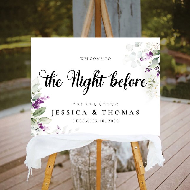 Purple Greenery Lavender Rehearsal Dinner  Foam Board (Creator Uploaded)