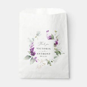 Purple Greenery Lavender Wedding Favor Bags
