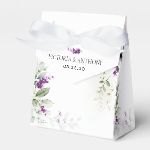Purple Greenery Lavender Wedding Favor Box