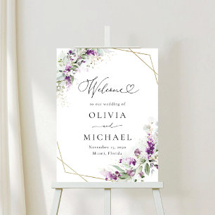 Purple Greenery Lavender Wedding Foam Boards