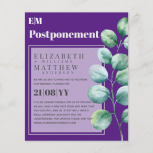 Purple Greenery POSTPONEMENT Change of Plan Notice