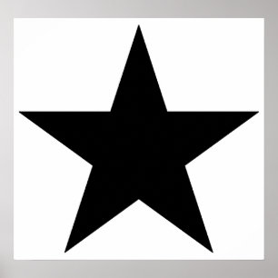 Purple Grey Black Green Five Point Star Pentagram Poster