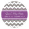 Purple Grey Chevron Baby Shower Favor Stickers