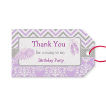 Purple & Grey Chevron Ballerina Thank You Gift Tag