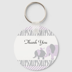Purple & Grey Elephant Keychain