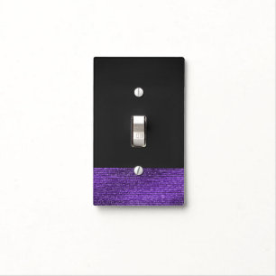 Purple Grey Modern Glam Sequins Chic Trendy Cool Light Switch Cover