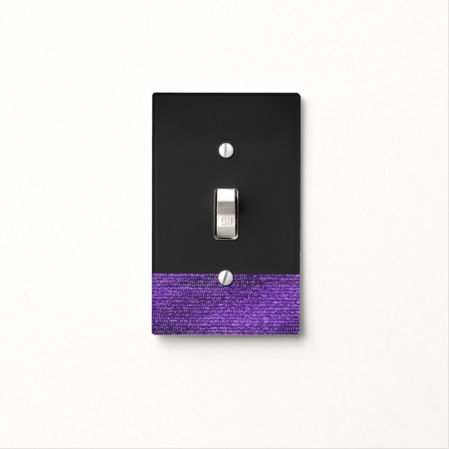 Purple Grey Modern Glam Sequins Chic Trendy Cool Light Switch Cover (In Situ)