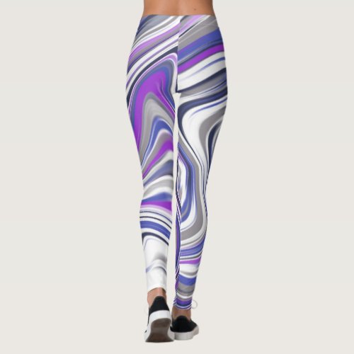 PURPLE GREY SWIRLY LEGGINGS