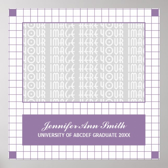 Purple Grid Photo Poster (Front)
