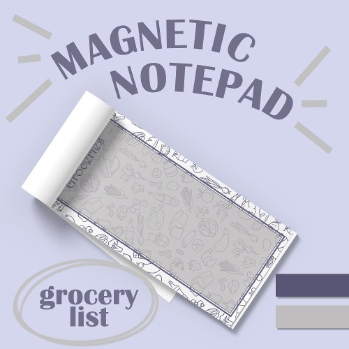 Purple Grocery Shopping List Magnetic Notepad