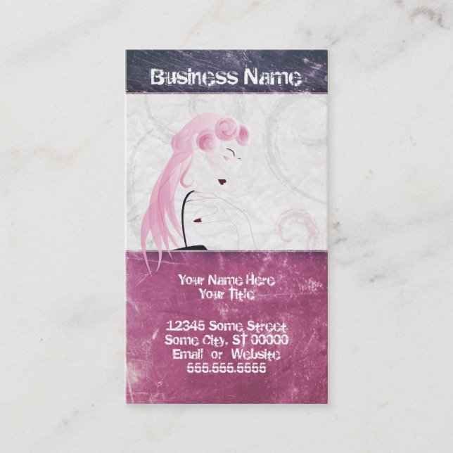 purple grunge beauty business card (Front)