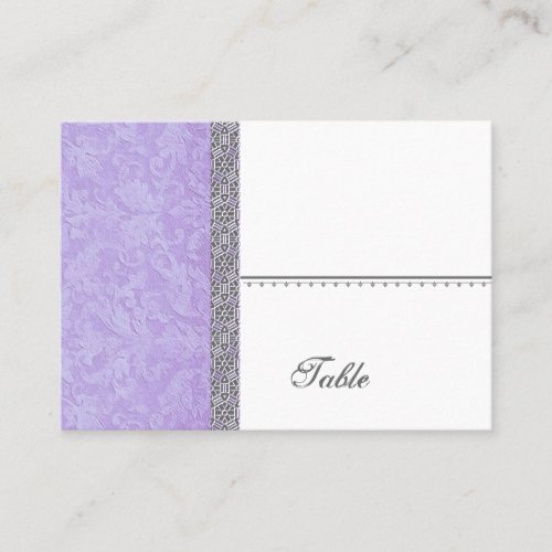 Purple Grunge Damask Place Card - Wedding Party Business Card Templates