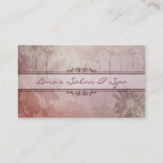 Purple Grunge Flower Business Card Spa Salon
