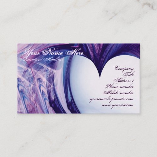 Purple Grunge Heart Business Card