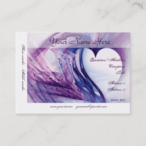 Purple Grunge Heart Business Card