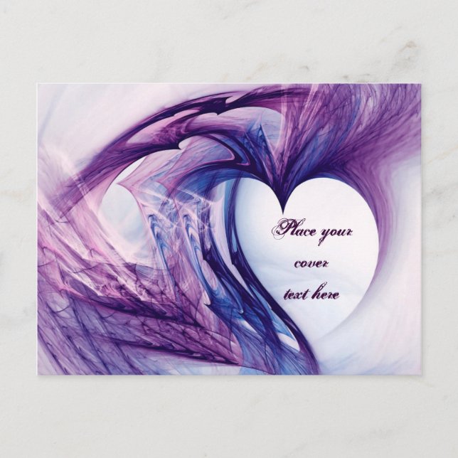Purple Grunge Heart Postcard (Front)