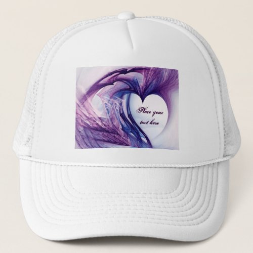 Purple Grunge Heart Trucker Hat