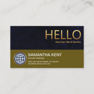 Purple Grunge Layer Gold Hello Founder CEO Business Card