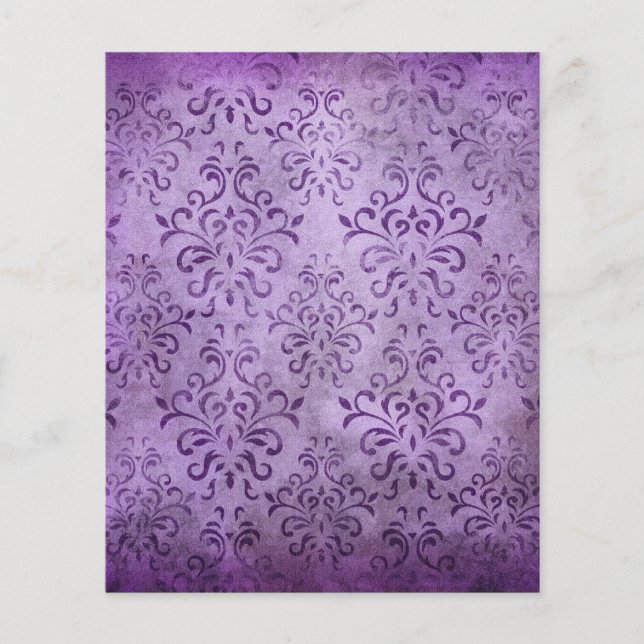 Purple Grunge Patterned Scrapbook Paper (Front)