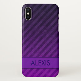 Purple Grunge Stripe Custom iPhone X Case