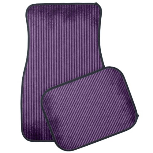 Purple grunge stripes car floor mat